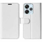 For Xiaomi Redmi Note 13R 5G R64 Texture Horizontal Flip Leather Phone Case(White) - 1