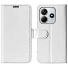 For Redmi Note 14 4G 163.25mm R64 Texture Horizontal Flip Leather Phone Case(White) - 1