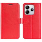 For Redmi Note 14 4G 163.25mm R64 Texture Horizontal Flip Leather Phone Case(Red) - 1