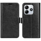 For Redmi Note 14 4G 164.84mm R64 Texture Horizontal Flip Leather Phone Case(Black) - 1