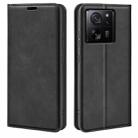 For Xiaomi 13T Retro-skin Magnetic Suction Leather Phone Case(Black) - 1