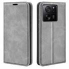 For Xiaomi 13T Retro-skin Magnetic Suction Leather Phone Case(Grey) - 1