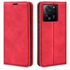 For Xiaomi 13T Retro-skin Magnetic Suction Leather Phone Case(Red) - 1