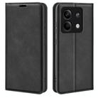 For Xiaomi Redmi Note 13 5G Retro-skin Magnetic Suction Leather Phone Case(Black) - 1