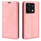 For Xiaomi Redmi Note 13 5G Retro-skin Magnetic Suction Leather Phone Case(Pink) - 1