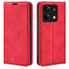 For Xiaomi Redmi Note 13 5G Retro-skin Magnetic Suction Leather Phone Case(Red) - 1