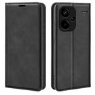 For Xiaomi Redmi Note 13 Pro+ Retro-skin Magnetic Suction Leather Phone Case(Black) - 1