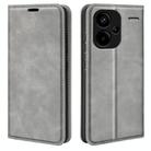 For Xiaomi Redmi Note 13 Pro+ Retro-skin Magnetic Suction Leather Phone Case(Grey) - 1