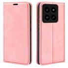 For Xiaomi 14 Pro Retro-skin Magnetic Suction Leather Phone Case(Pink) - 1