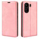 For Xiaomi Redmi 13C Retro-skin Magnetic Suction Leather Phone Case(Pink) - 1