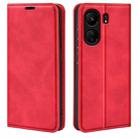 For Xiaomi Redmi 13C Retro-skin Magnetic Suction Leather Phone Case(Red) - 1