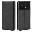 For Xiaomi Redmi K70E Retro-skin Magnetic Suction Leather Phone Case(Black) - 1