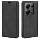 For Xiaomi Redmi Note 13 4G Retro-skin Magnetic Suction Leather Phone Case(Black) - 1