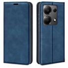 For Xiaomi Redmi Note 13 4G Retro-skin Magnetic Suction Leather Phone Case(Dark Blue) - 1