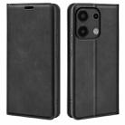 For Xiaomi Redmi Note 13 Pro 4G Retro-skin Magnetic Suction Leather Phone Case(Black) - 1