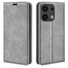 For Xiaomi Redmi Note 13 Pro 4G Retro-skin Magnetic Suction Leather Phone Case(Grey) - 1