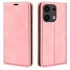 For Xiaomi Redmi Note 13 Pro 4G Retro-skin Magnetic Suction Leather Phone Case(Pink) - 1