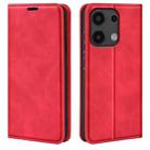For Xiaomi Redmi Note 13 Pro 4G Retro-skin Magnetic Suction Leather Phone Case(Red) - 1