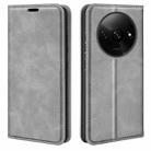 For Xiaomi Redmi A3 Retro-skin Magnetic Suction Leather Phone Case(Grey) - 1