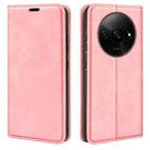 For Xiaomi Redmi A3 Retro-skin Magnetic Suction Leather Phone Case(Pink) - 1