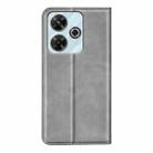 For Xiaomi Redmi Note 13R Retro-skin Magnetic Suction Leather Phone Case(Grey) - 3