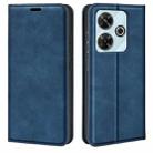 For Xiaomi Redmi Note 13R Retro-skin Magnetic Suction Leather Phone Case(Dark Blue) - 1