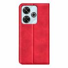 For Xiaomi Redmi Note 13R Retro-skin Magnetic Suction Leather Phone Case(Red) - 3