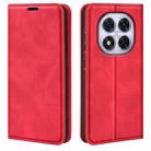 For Xiaomi Redmi Note 14 Pro 5G Retro-skin Magnetic Suction Leather Phone Case(Red) - 1