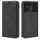 For Xiaomi Redmi K70 Ultra Retro-skin Magnetic Suction Leather Phone Case(Black) - 1