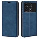 For Xiaomi Redmi K70 Ultra Retro-skin Magnetic Suction Leather Phone Case(Dark Blue) - 1
