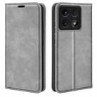 For Xiaomi 14T Pro Retro-skin Magnetic Suction Leather Phone Case(Grey) - 1