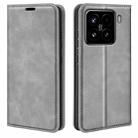 For Xiaomi 15 Retro-skin Magnetic Suction Leather Phone Case(Grey) - 1