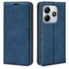 For Redmi Note 14 4G 163.25mm Retro-skin Magnetic Suction Leather Phone Case(Dark Blue) - 1