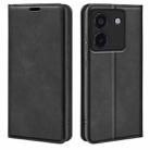 For Xiaomi Poco M7 Pro 5G Retro-skin Magnetic Suction Leather Phone Case(Black) - 1