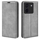 For Xiaomi Poco M7 Pro 5G Retro-skin Magnetic Suction Leather Phone Case(Grey) - 1
