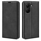 For Xiaomi Poco X7 Pro Retro-skin Magnetic Suction Leather Phone Case(Black) - 1