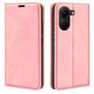 For Xiaomi Poco X7 Pro Retro-skin Magnetic Suction Leather Phone Case(Pink) - 1