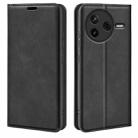 For Redmi K80 / Poco F7 Pro Retro-skin Magnetic Suction Leather Phone Case(Black) - 1