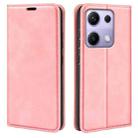 For Redmi Note 14S 4G Retro-skin Magnetic Suction Leather Phone Case(Pink) - 1