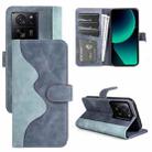 For Xiaomi 13T Stitching Horizontal Flip Leather Phone Case(Blue) - 1
