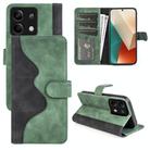 For Xiaomi Redmi Note 13 5G Stitching Horizontal Flip Leather Phone Case(Green) - 1