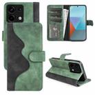 For Xiaomi Redmi Note 13 Pro 5G Stitching Horizontal Flip Leather Phone Case(Green) - 1