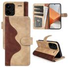 For Xiaomi Redmi Note 13 Pro+ Stitching Horizontal Flip Leather Phone Case(Yellow) - 1