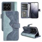 For Xiaomi 14 Stitching Horizontal Flip Leather Phone Case(Blue) - 1