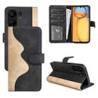 For Xiaomi Redmi 13C Stitching Horizontal Flip Leather Phone Case(Black) - 1