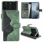 For Xiaomi Redmi K70E Stitching Horizontal Flip Leather Phone Case(Green) - 1