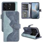 For Xiaomi Redmi K70E Stitching Horizontal Flip Leather Phone Case(Blue) - 1
