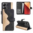 For Xiaomi Redmi Note 13 4G Stitching Horizontal Flip Leather Phone Case(Black) - 1