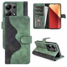 For Xiaomi Redmi Note 13 4G Stitching Horizontal Flip Leather Phone Case(Green) - 1