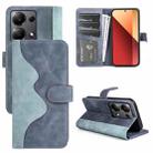 For Xiaomi Redmi Note 13 4G Stitching Horizontal Flip Leather Phone Case(Blue) - 1